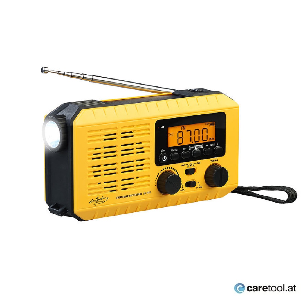 BLACKOUT Not-Radio, Solar- & Kurbelradio mit LED-Lampe